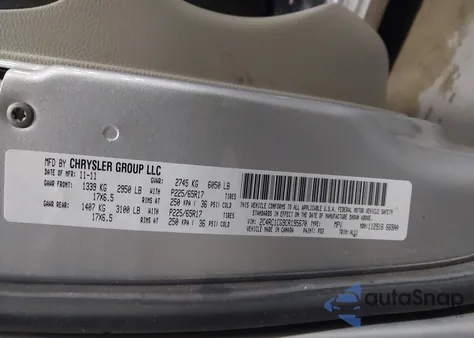 2012 Chrysler Town & Country Touring-L from USA, damaged, VIN 2C4RC1CG9CR195670
